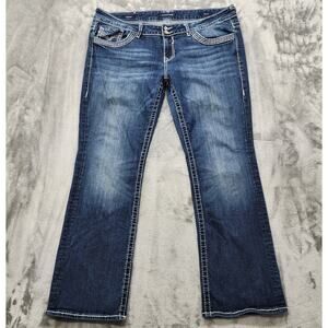 Vigoss Jeans Womens 22/33L Blue The Chelsea Low Rise Slim Boot Cut Stretch Denim
